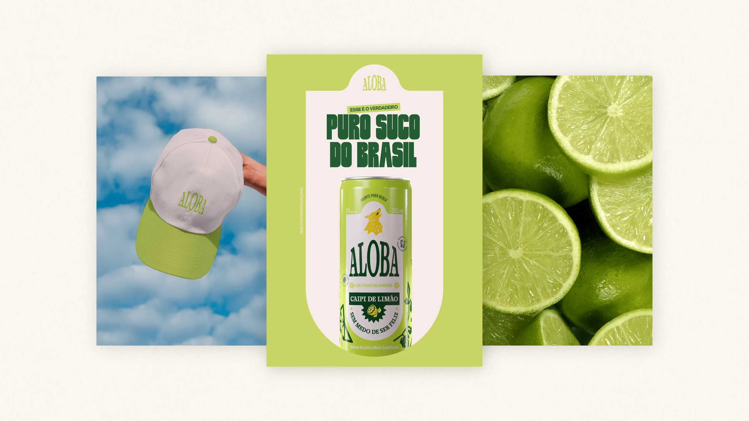 Boné, cartaz e limões da ALOBA